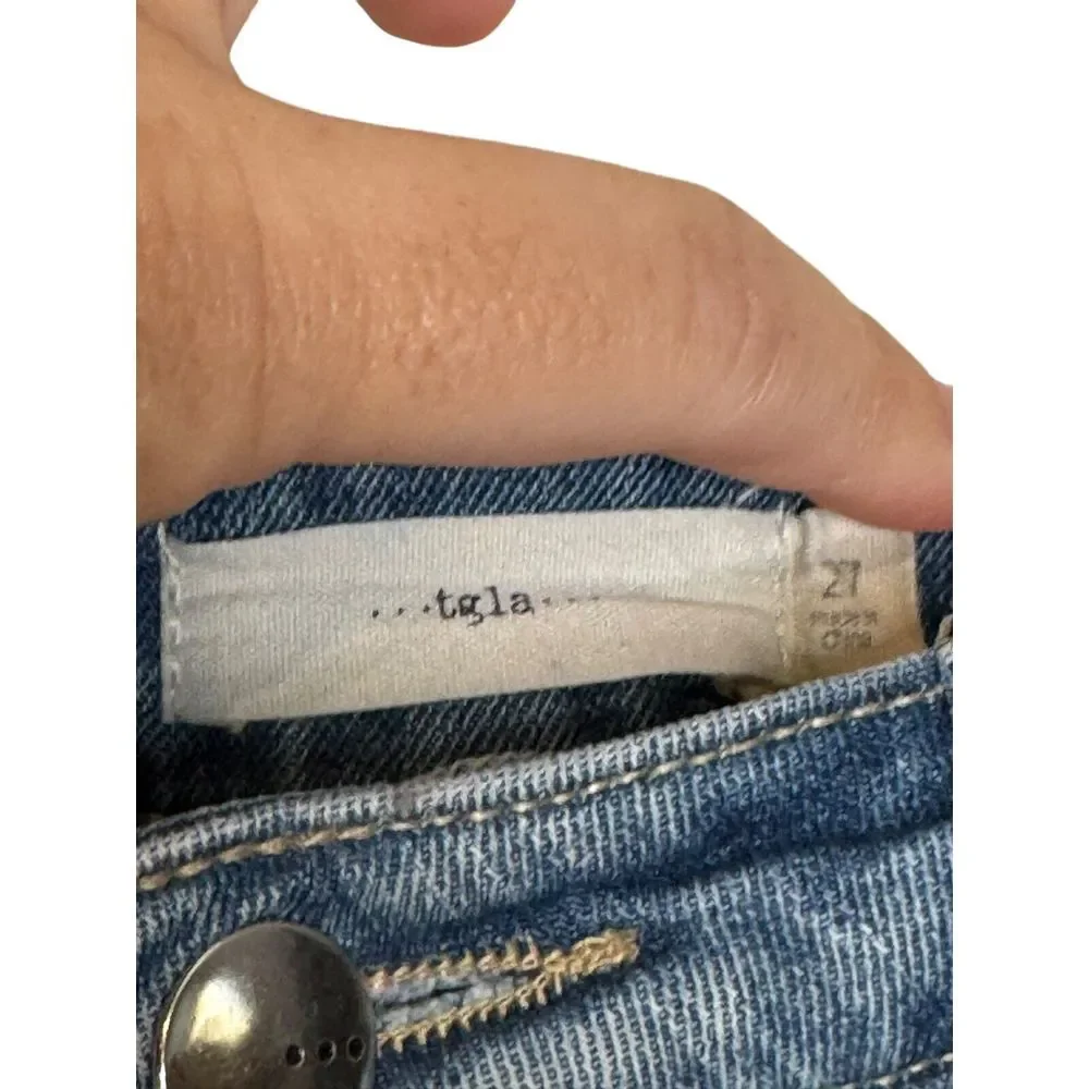 Anthropologie Women's Shorts Button Fly Distressed‎ Distressed Raw Hem Denim 27 - Picture 5 of 10